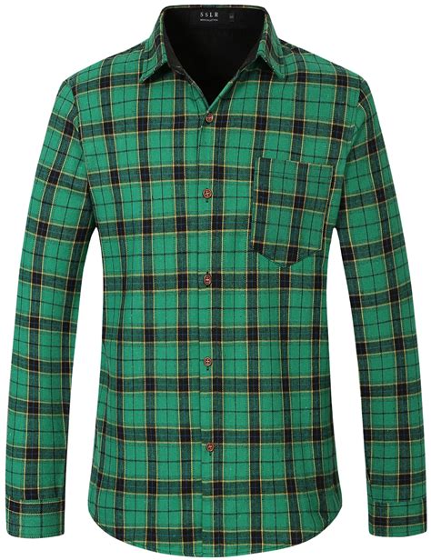 Sslr Flannel Shirt For Men Long Sleeve Button Down Shirt Plaid Casual Jacket Walmart Com