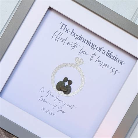 Personalised Engagement Pebble Art Gracefully Gifted