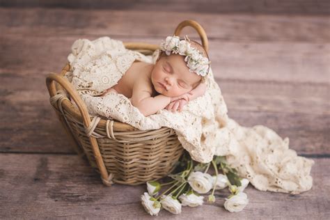 Kelly Kristine Photography Newborn Baby Girl And Flowers Baby Girl
