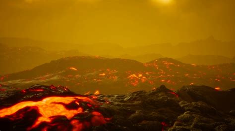 Volcanic Eruption With Fresh Hot Lava Flames Stock Motion Graphics Sbv