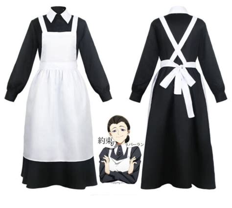 The Promised Neverland Isabella Krone Costume Maid Apron Uniform Dress Ebay