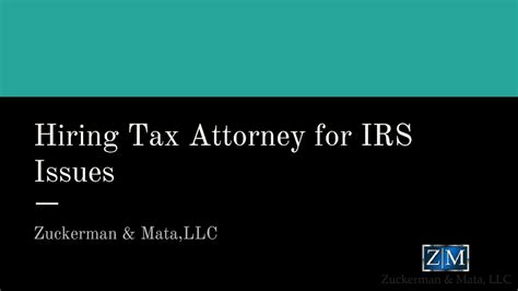 Calaméo Hiring Tax Attorney For Irs Issues