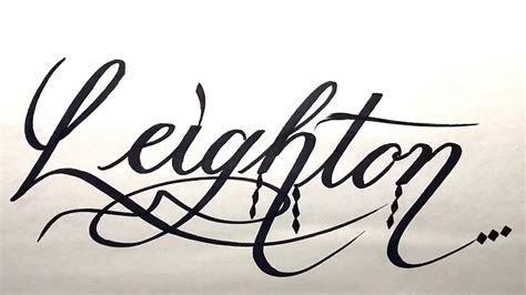 Leighton Name Signature Calligraphy Status How To Draw Cursive