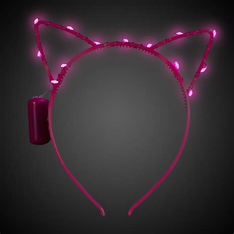 Pink Led Cat Ear Headband Light Up Novelties