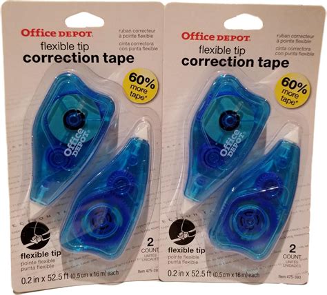 Office Depot Flexible Tip Jumbo Correction Tape Set Of 2