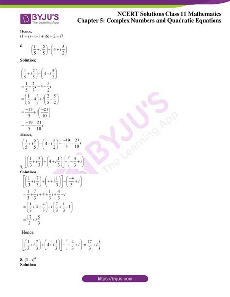 Ncert Solutions For Class 11 Maths Exercise 51 Chapter 5 Complex