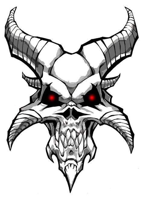 Demon Skull Skull Art Drawing Skull Tattoo Design Skull Art