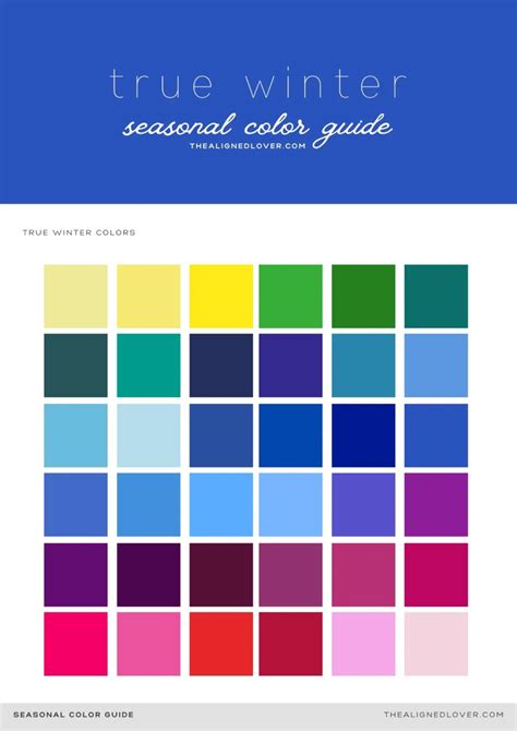 guide to the true winter seasonal color palette the aligned lover true winter color palette
