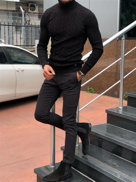 Pin By Alexandra Vannier On Style In Black Outfit Men Sweater