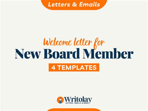 New Board Member Welcome Letter