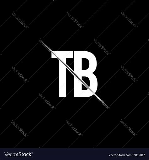 Tb Logo Monogram With Slash Style Design Template Vector Image