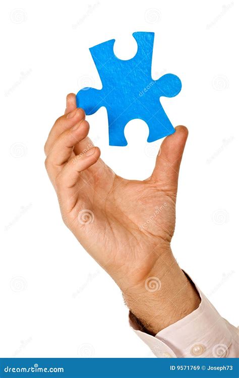 Businessman Holding A Piece Of Puzzle Stock Image Image Of Help