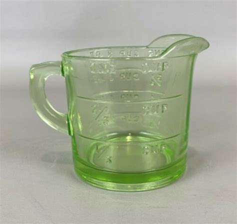 Vintage Green Depression Glass 1 Cup Measuring Pitcher Antique Price