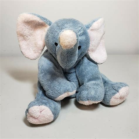 Ty Pluffies Winks Blue And Pink Elephant Plush 8 2002 Retired Tylux