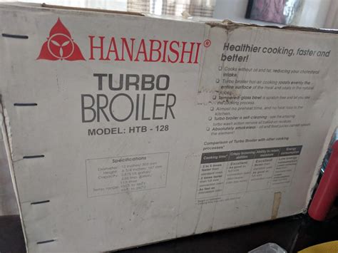 Hanabishi Turbo Broiler Model Htb 128 Furniture And Home Living