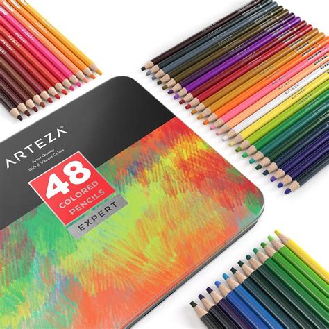Professional Colored Pencils - Set of 48 | Colored pencil set, Colored pencils, Arteza