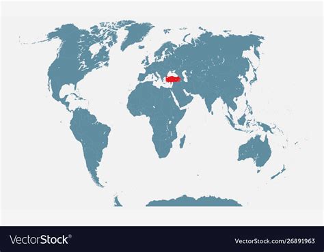 Turkey Country In World Map Background Royalty Free Vector