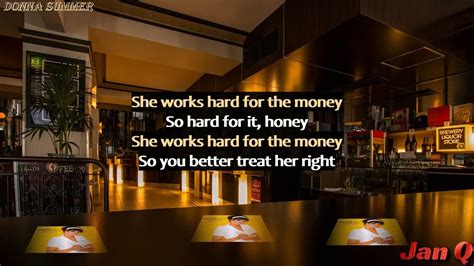 Donna Summer She Works Hard For The Money Lyrics Youtube