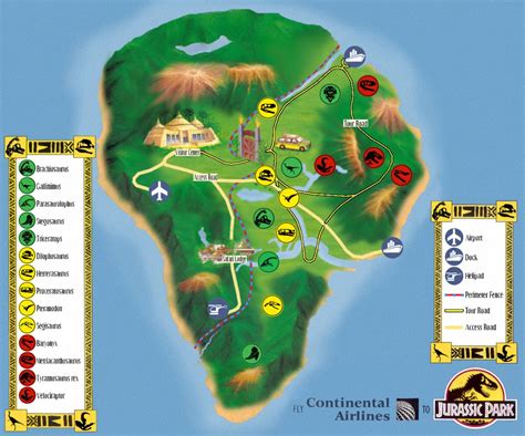 Jurassic Park Map Parque Jurásico Fainas And Freddy Dinosaurios