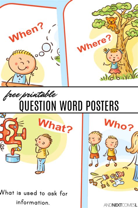 Free Printable Wh Question Word Posters And Next Comes L Hyperlexia