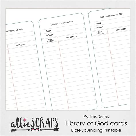 Psalms Series Library Of God Cards Printable Psalms