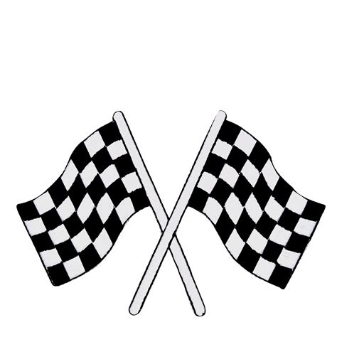 Checkered Racing Flags Large Blackwhite Iron On Applique