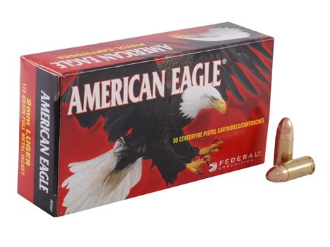 Federal American Eagle 9mm Luger 115 Grain Brass Case Of 1000 The