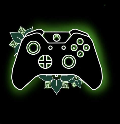 Xbox Controller Xbox One Green Game Flowers Glow Dark Xbox