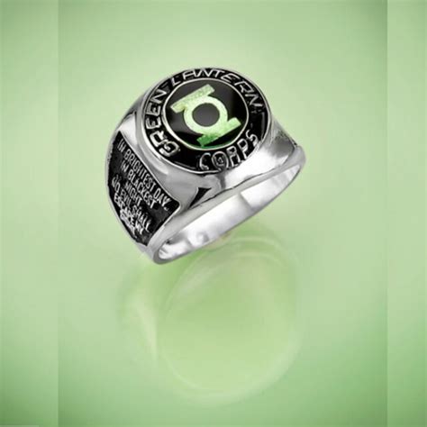 Solid Sterling Silver Green Lantern Corps Ring Ebay