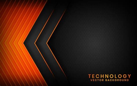 Premium Vector Abstract 3d Black Technology Background Overlap Layers