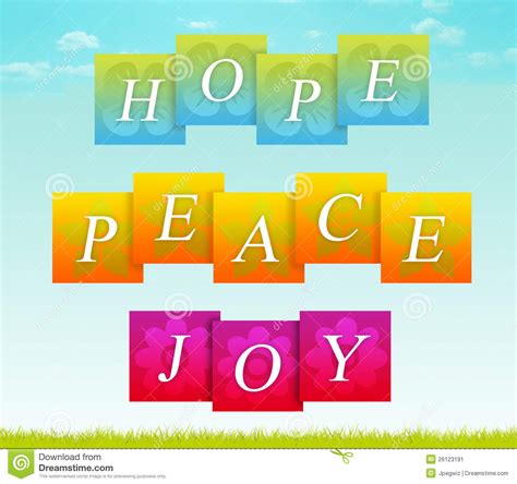 Hope Peace Joy Stock Image Image 26123191