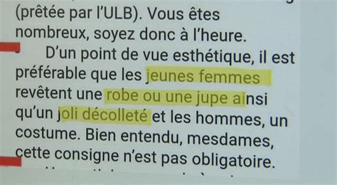 E Mail Sexiste Envoy Aux Tudiants De L Ulb L Mettrice Du Message