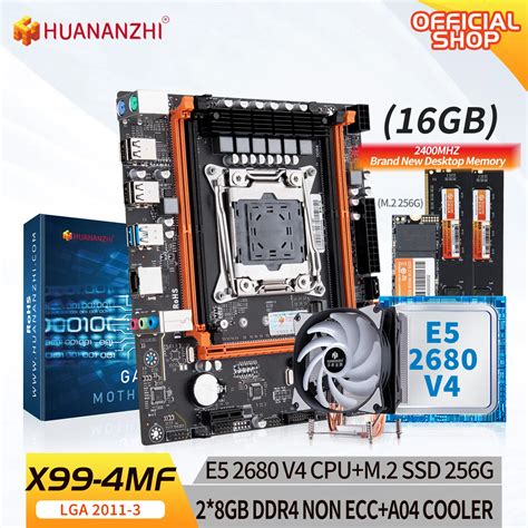 huananzhi x99 4mf x99 motherboard combo kit set with xeon e5 2680 v4 with 2 8g