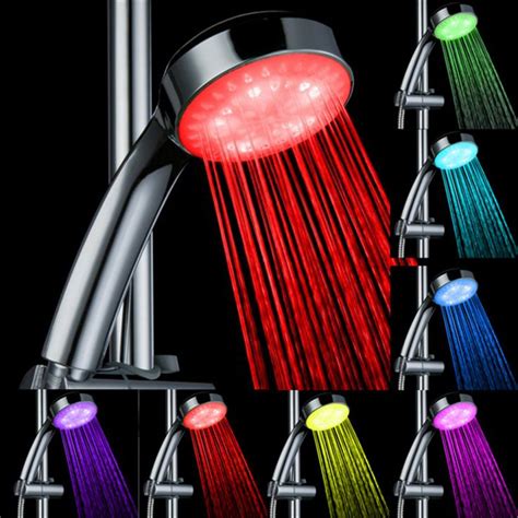 Water Power Bathroom 7 Colors Gradually Fading Upc Shower Head Without Color Box Led Shower