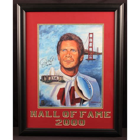 Joe Montana Signed Le 49ers Hall Of Fame 2000 22x28 Custom Framed