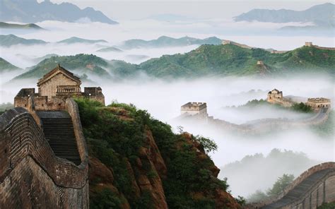 Nature Landscape Trees China Great Wall Of China Hill