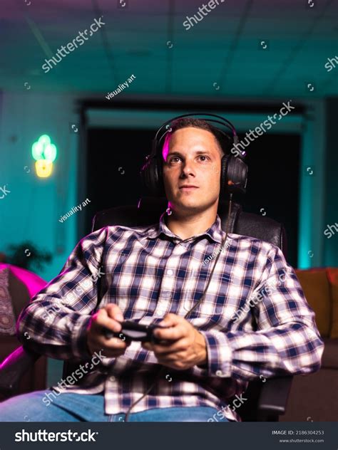 Professional Streamer Young Man Cyber Gamer Stock Photo 2186304253