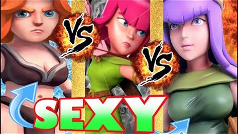 Most Attractive Troop In Clash Of Clans Clash Of Clans Queen Vs Valks Vs Archers Youtube