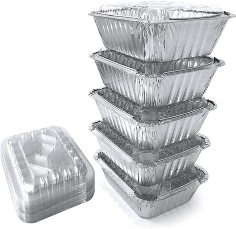 55 Pack 1 Lb Small Aluminum Containers With Lids Freezer