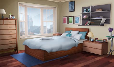 Aesthetic Modern Anime Bedroom Background Night