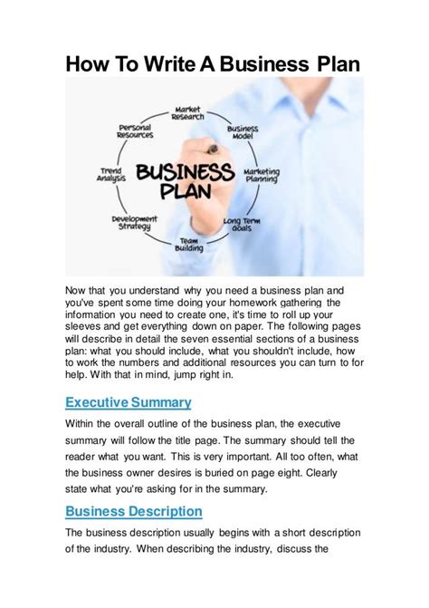 Business Plan Template How To Write Business Plan Heshandesign