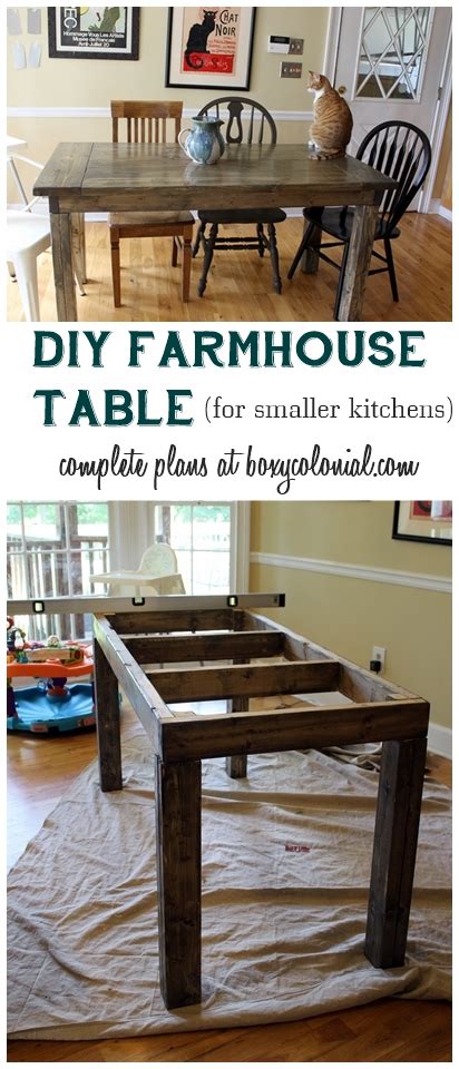 Easy how to video showing all of the steps to build a rustic kitchen table. Complete Plans and Cut List to Make This Farmhouse Table for a Smaller Kitchen - House ...