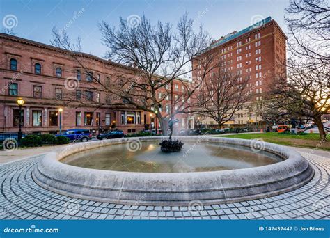 Fountain And Buildings At Mount Vernon Place In Mount Vernon