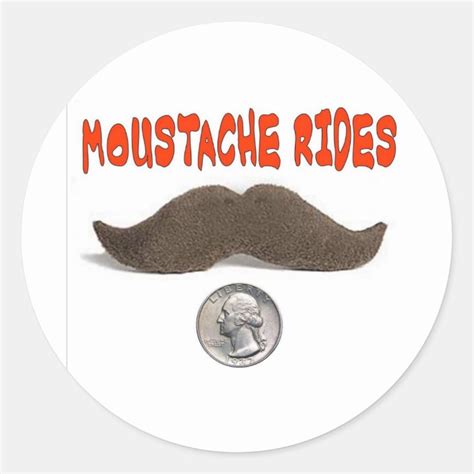 Moustache Rides 25 Cents Classic Round Sticker Au