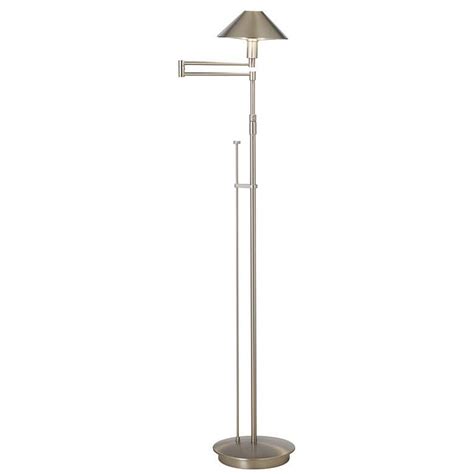 Maximum extension from wall is 21 1/4. Holtkoetter Satin Nickel Adjustable Swing Arm Floor Lamp ...