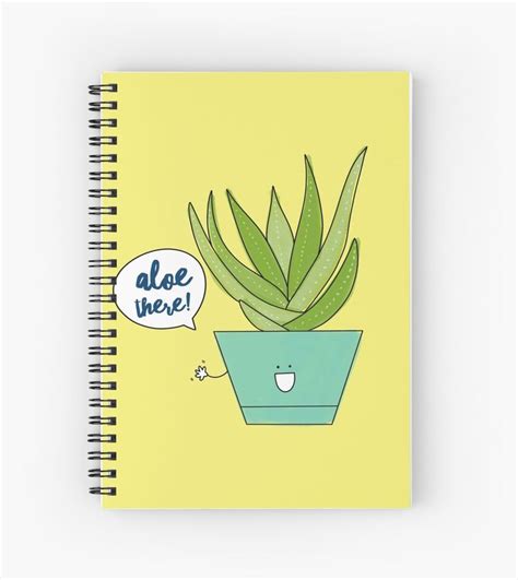 Aloe There Sunshine Yellow Spiral Notebooks By Jande Summer
