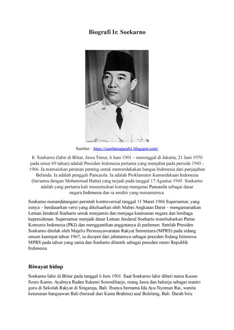 Biografi Ir Soekarno Esai Mengenai Tokoh Berpengaruh Di Indonesia