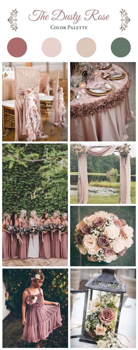 The Dusty Rose Color Palette Wedding Theme Colors Fall Wedding
