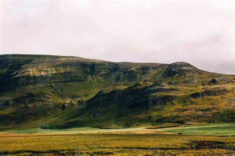 Icelandic Landscape Of Green Mountains Stock Photo 106421