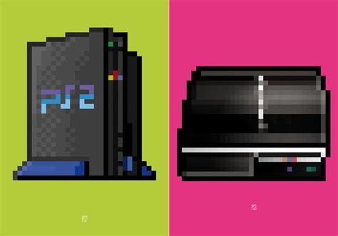 Game Console Themed Posters With Pixel Art Style Gadgetsin